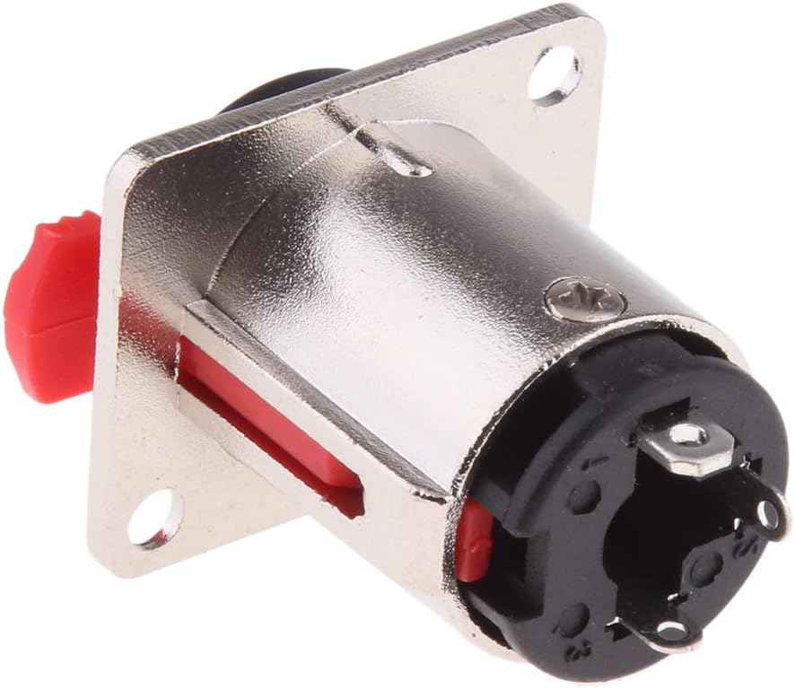 perfk 4 Pieces 6.35mm 1/4inch Instrumenten-Einbaubuchse Klinkenstecker Klinken Buchse aux Audio Adap