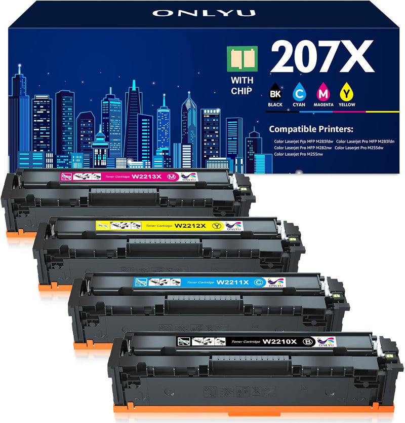 4er-Pack 207X (W2210X) Toner Mit Chip Kompatibel für HP 207X Multipack HP 207A Ersatz für HP Color L