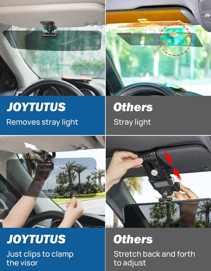 JOYTUTUS Auto Sonnenblende Verlängerung, Frontscheibe-Sonnenschutz, Blend- und UV-Strahlenschutz, Po