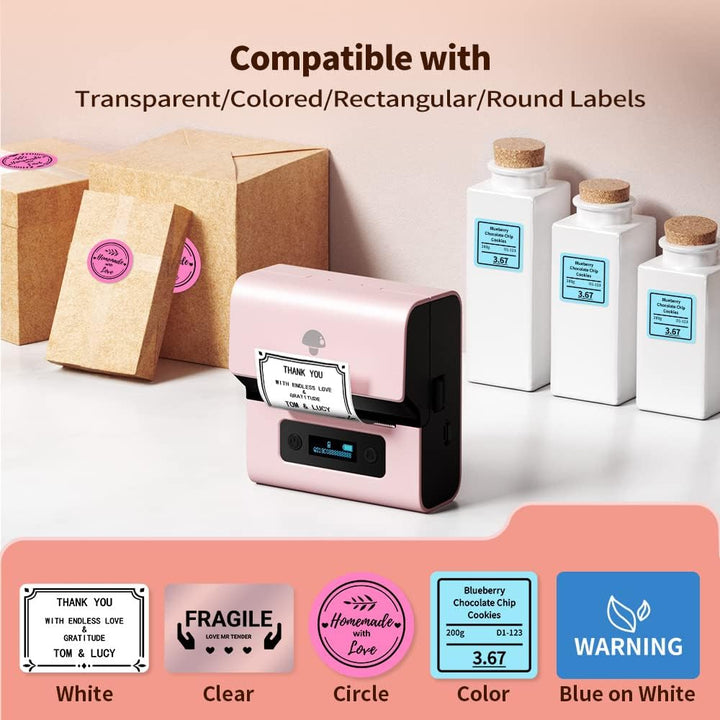 Phomemo M221 Beschriftungsgerät Selbstklebend mit 3 Etikettenrollen - Bluetooth Etikettiergerät Trag