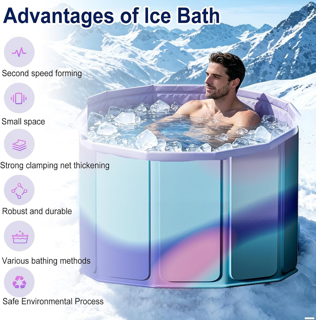 Faltbare Badewanne, Tragbare Klappbare Badewanne, Eiswanne für zuhause | 80x70cm(BxH), 5-Facher Isol