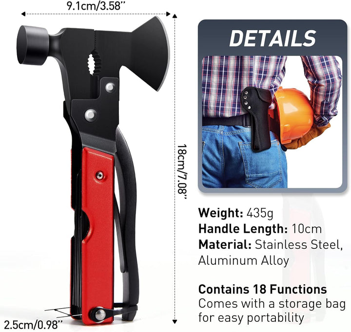 BIIB Geschenke für Männer, 18 in 1 Multifunktionswerkzeug Vatertagsgeschenk, Papa Geschenk Camping G
