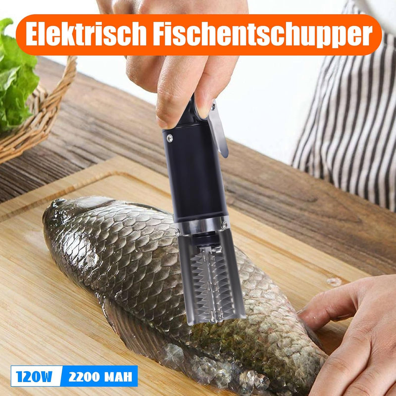 SABUIDDS Elektrischer Fischschupper Edelstahl, Elektrischer Fischschuppen-Entferner, Automatischer F