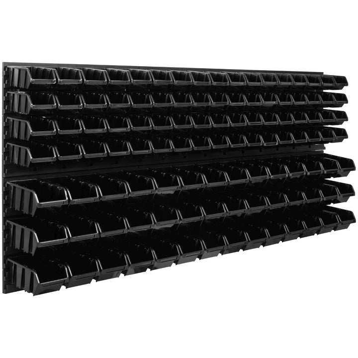 Lagersystem Werkstattregal | 172 x 78 cm | 110 stck. Box | Wandregal mit Stapelboxen - Wandplatten E