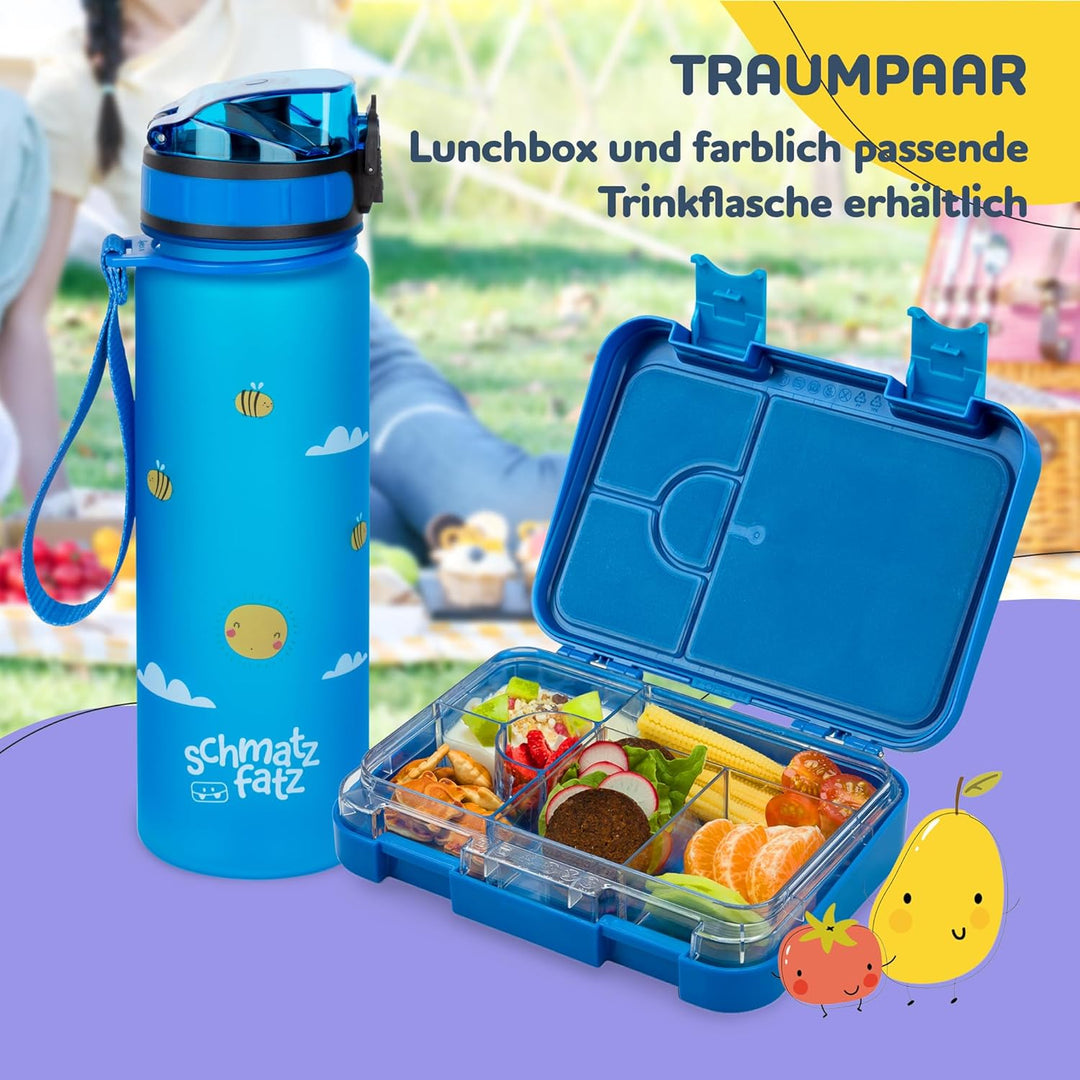 schmatzfatz Junior Brotdose Kinder mit Fächern| BPA Frei Lunchbox Kinder| Bento Box Kinder | Brotbox