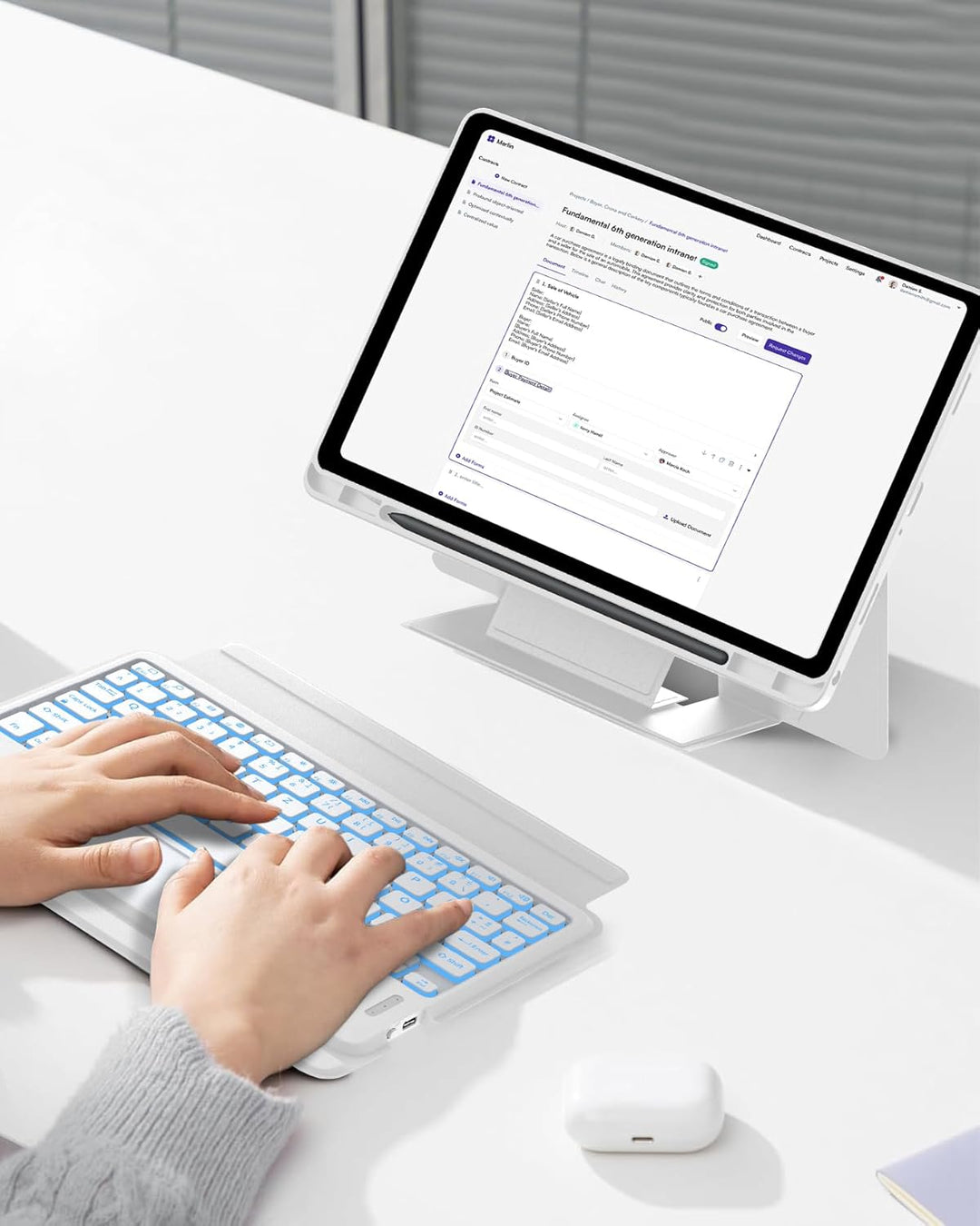 Für Galaxy Tab A9+ 11" Hülle mit Tastatur (2023 SM-X210/X215/X216) - DE QWERTZ, Ergonomische, Innova