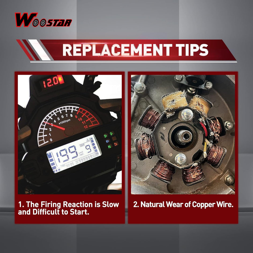 WOOSTAR 6 Spule 5 Draht Zündung Statorspule Magneto mit Schwungradrotor Ersatz für YX 140ccm 150ccm