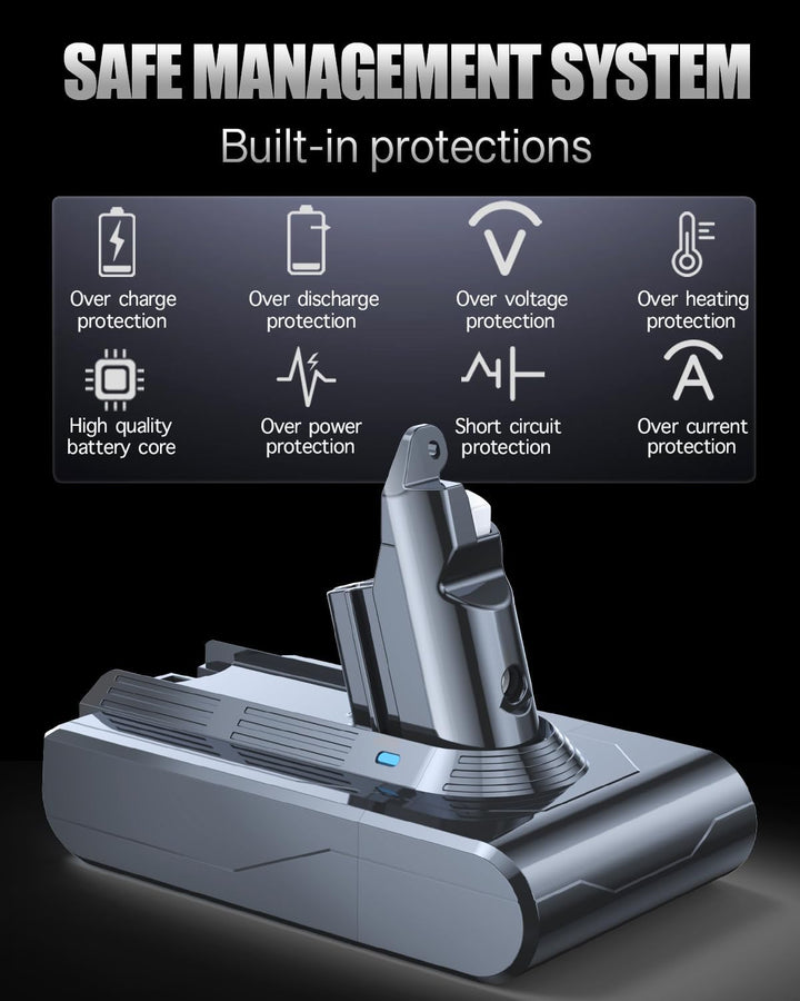 6000mAh Akku kompatibel mit Dyson V6, V6 Motorhead Pro Exclusive, DC62, DC62 Animal/Animalpro, DC74,