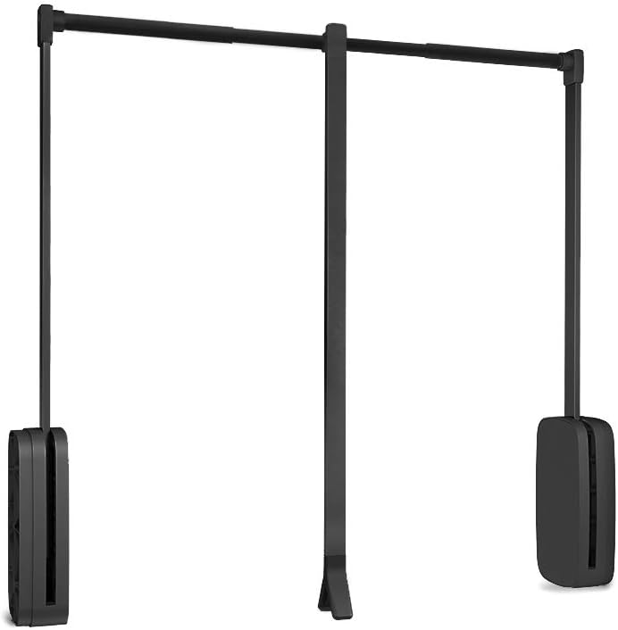 EMUCA Kleiderlift für Schrankbreite, kleiderschranklift, 830-1150mm breite regulierbar, Titanfarbe,