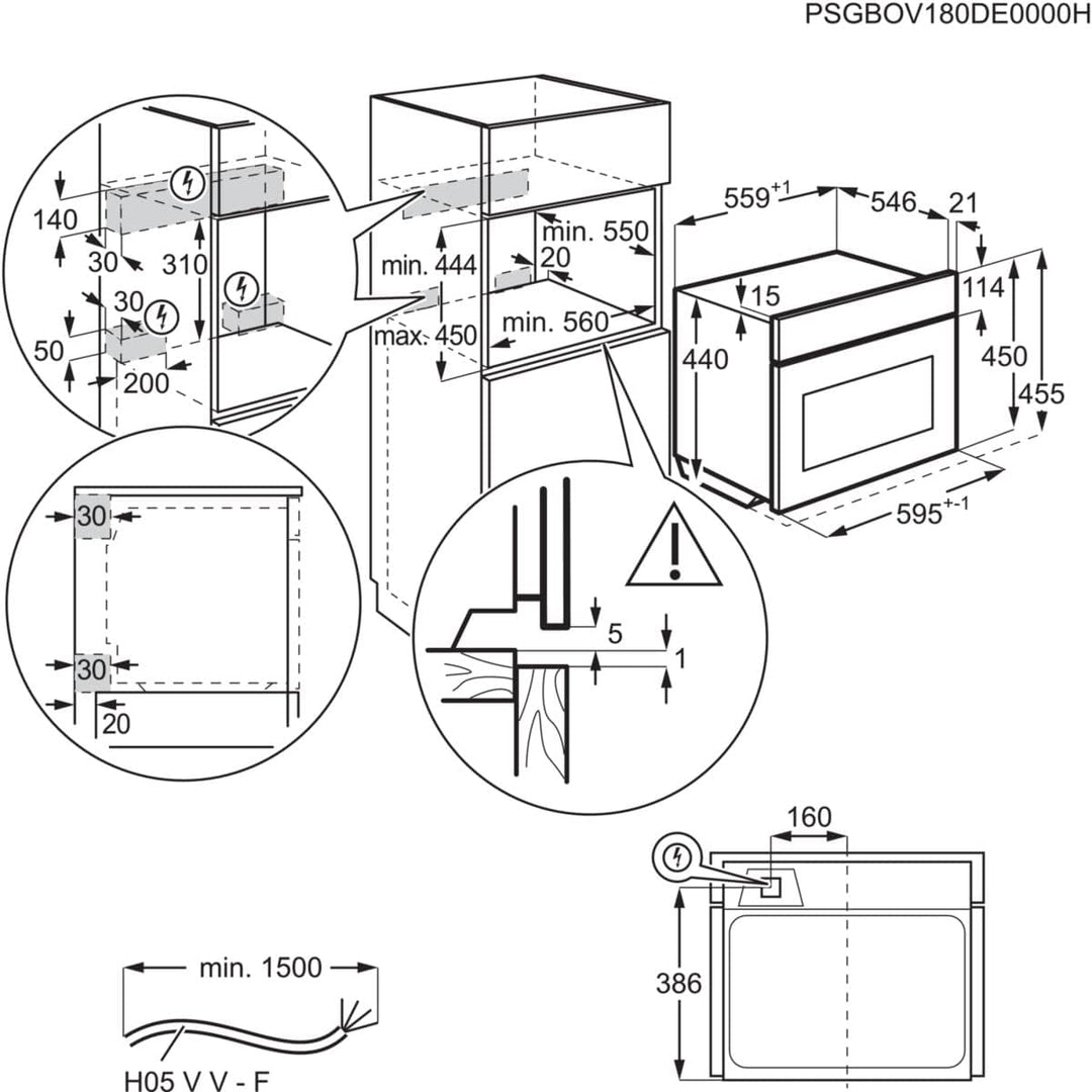 AEG KMK721880W Einbau-Mikrowelle mit 1000 W und Grill mit 1200 W Leistung, Auftauprogramm, 3 program