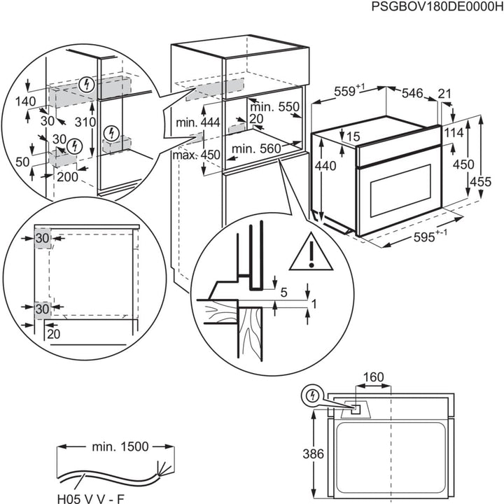 AEG KMK721880W Einbau-Mikrowelle mit 1000 W und Grill mit 1200 W Leistung, Auftauprogramm, 3 program