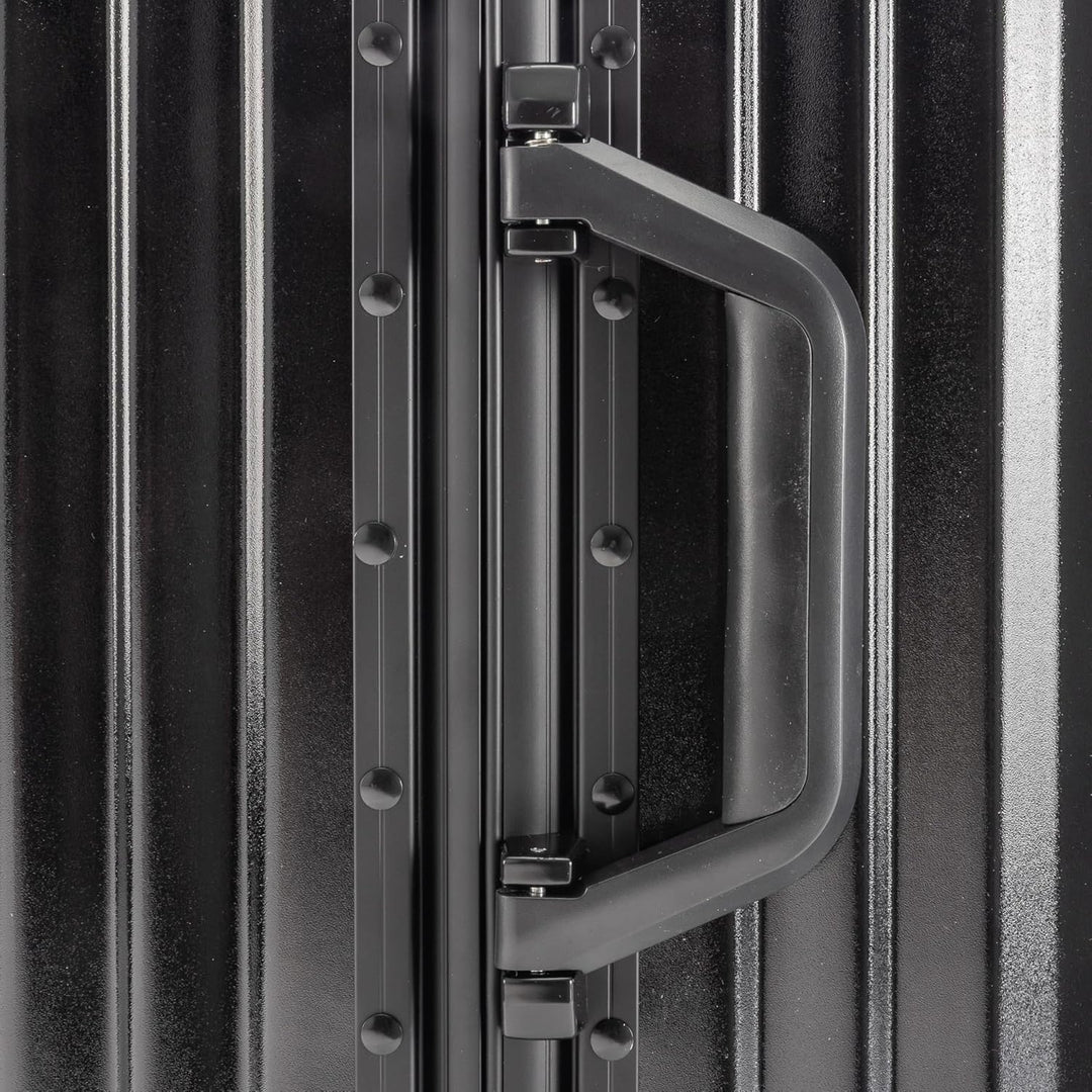 Travelhouse London Koffer Schwarz S-55cm, M-65cm, L-77cm · 3er-Set · Alu Rahmen · Polykarbonat Harts