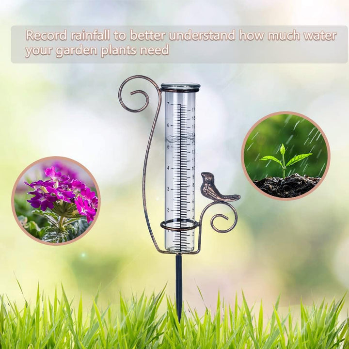 Regenmesser für den Aussenbereich, 17,8 cm Regenmesser zur Messung von Niederschlag, Garten Hof Deko