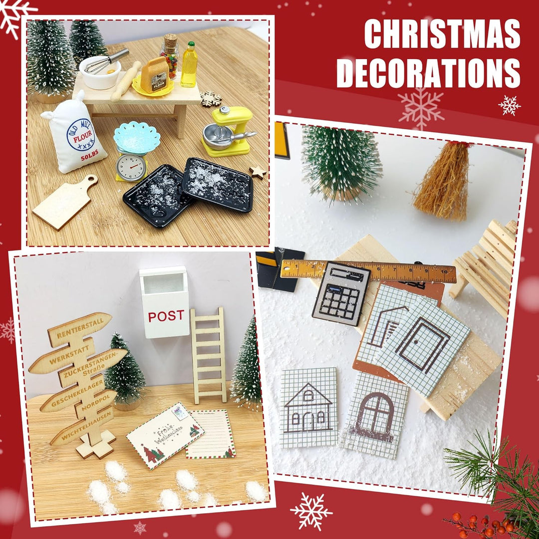 LYLIDIA 60 Stück Wichtel Zubehör Weihnachten Wichteltür Set Wichtel Baustelle Komplettset Niedlich W