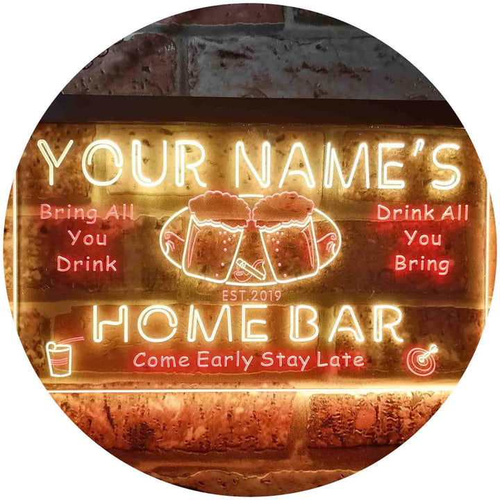 Personalized Your Name Est Year Theme Home Bar Beer Dual Color LED Barlicht Neonlicht Lichtwerbung N