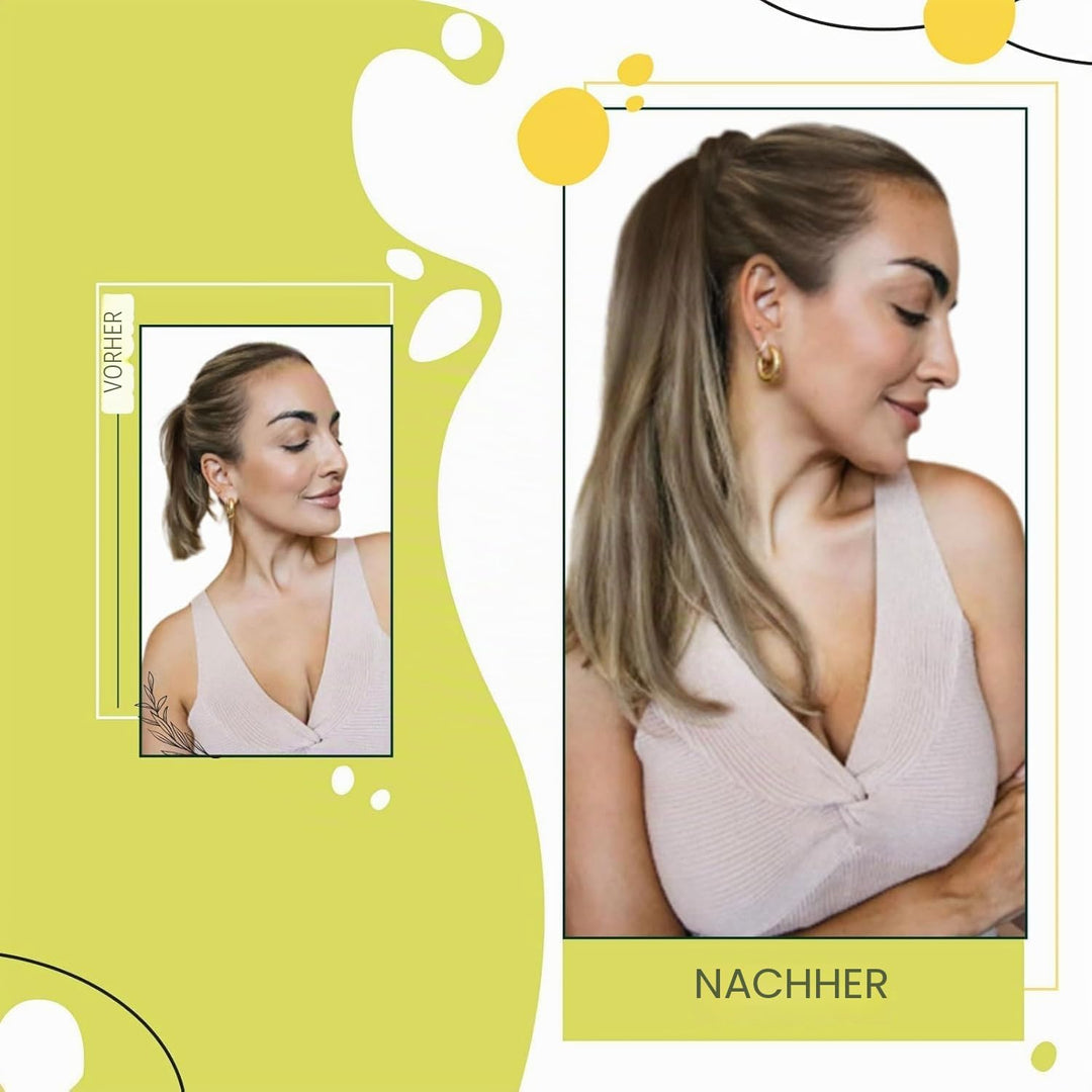 RUNATURE Echthaar Zopf Echte Haare Ponytail Extensions Echthaar Haar Pferdeschwanz Extensions Echtha