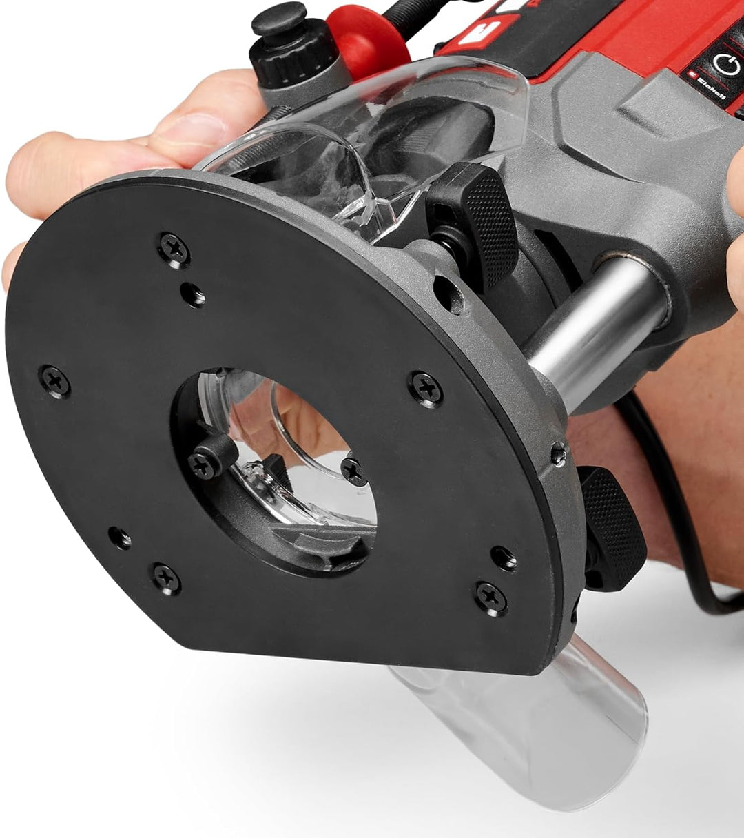 Einhell Professional Oberfräse TP-RO 1400 E (1400 W, Hubhöhe 55 mm, Spannzangen Ø 6 und 8 mm, LED-Li