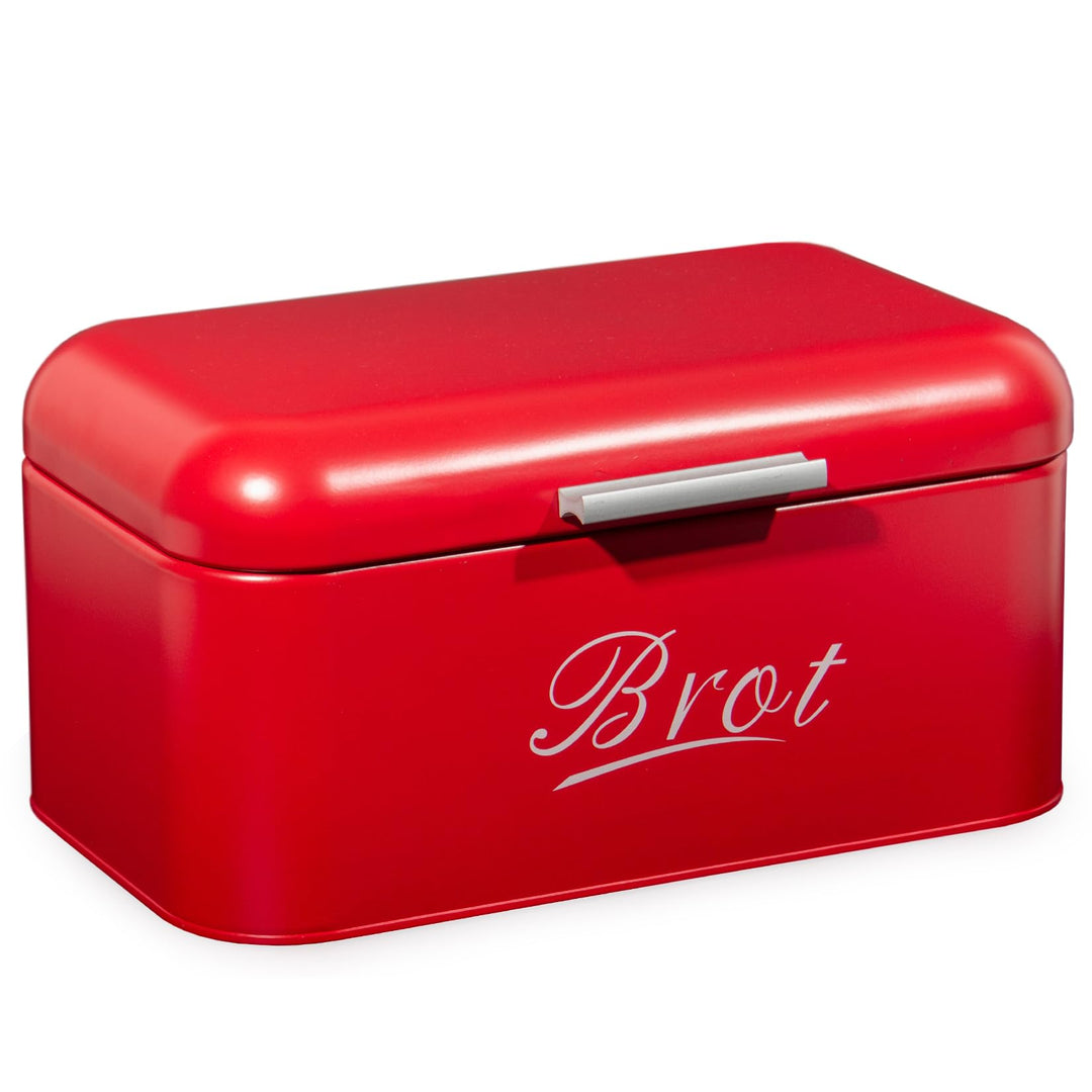 Theo&Cleo Brotkasten mit Deckel, Grosser Knäckebrot Box aus Metall, Brotaufbewahrungsbox Bread Box,