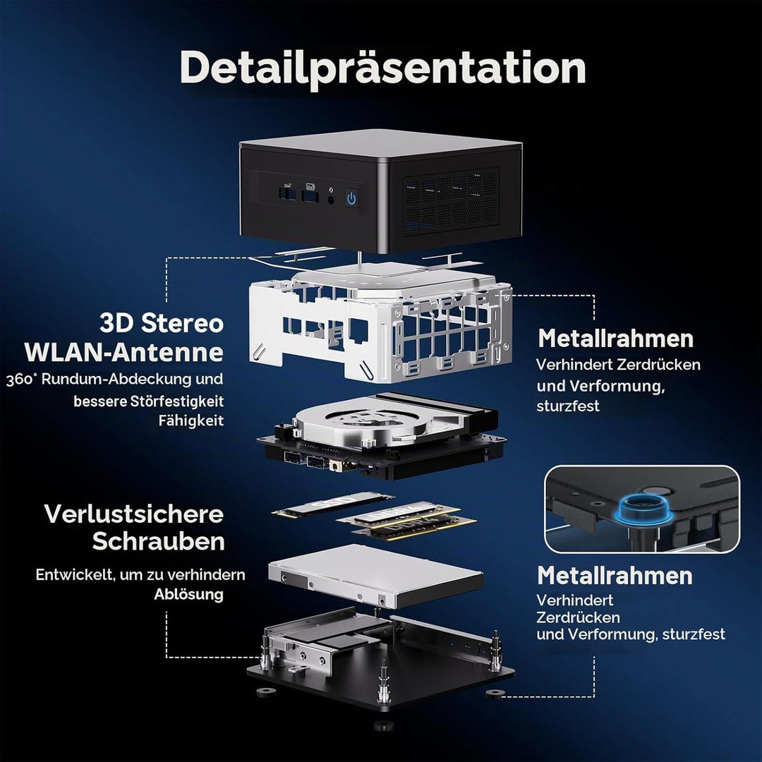 Intel NUC 13 Pro NUC13ANHi7 Arena Canyon: CPU 13. Gen, 32 GB RAM, SSD 1 TB, Intel Core i7-1360P, Win
