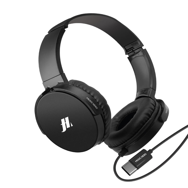 Music Hero – Kabelgebundene USB-C Kopfhörer, Länge 1,2 m, Drehbare Ohrmuscheln, Integriertes Mikrofo