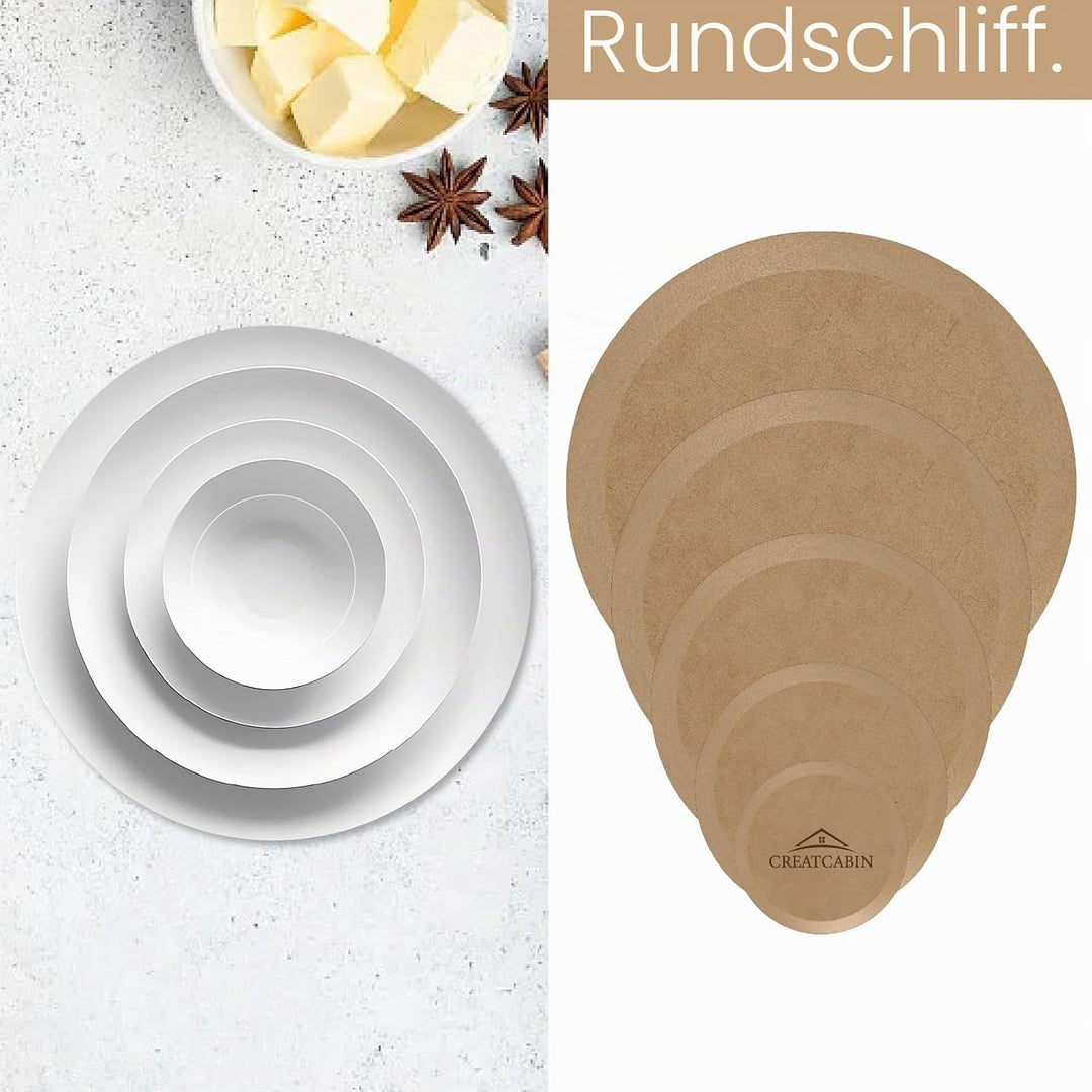CREATCABIN 3 Stück Runde Töpferformen Keramikplatten Formformen 3 Grössen Holz Töpferformen Ton Töpf