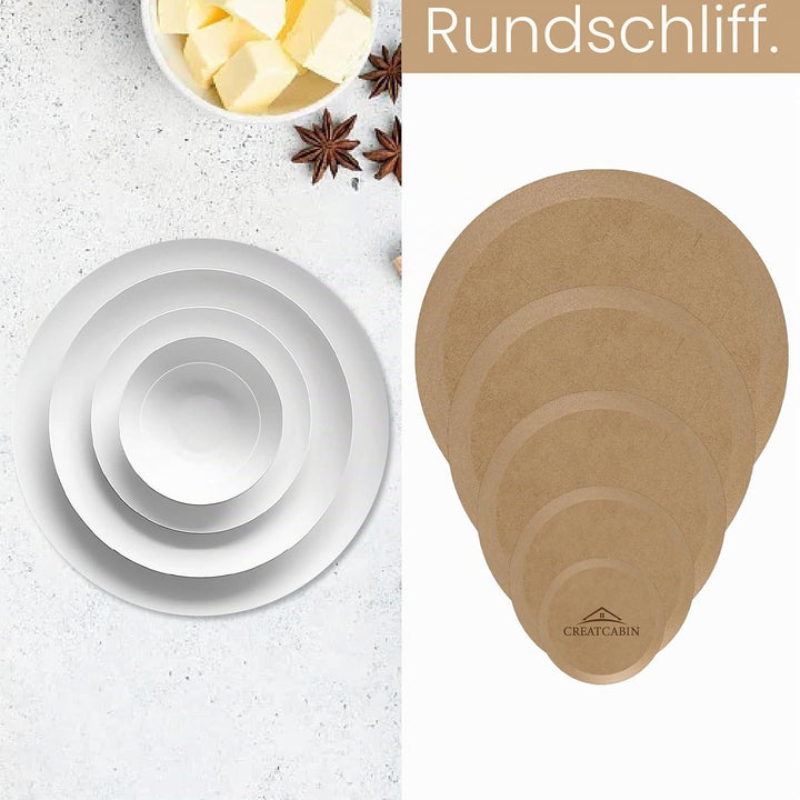 CREATCABIN 3 Stück Runde Töpferformen Keramikplatten Formformen 3 Grössen Holz Töpferformen Ton Töpf