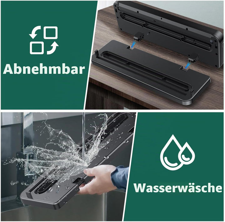 Vakuumiergerät 120W Profi, Automatischer Vakuumierer mit Doppelter Heisssiegelung, 4 Modi für Trocke