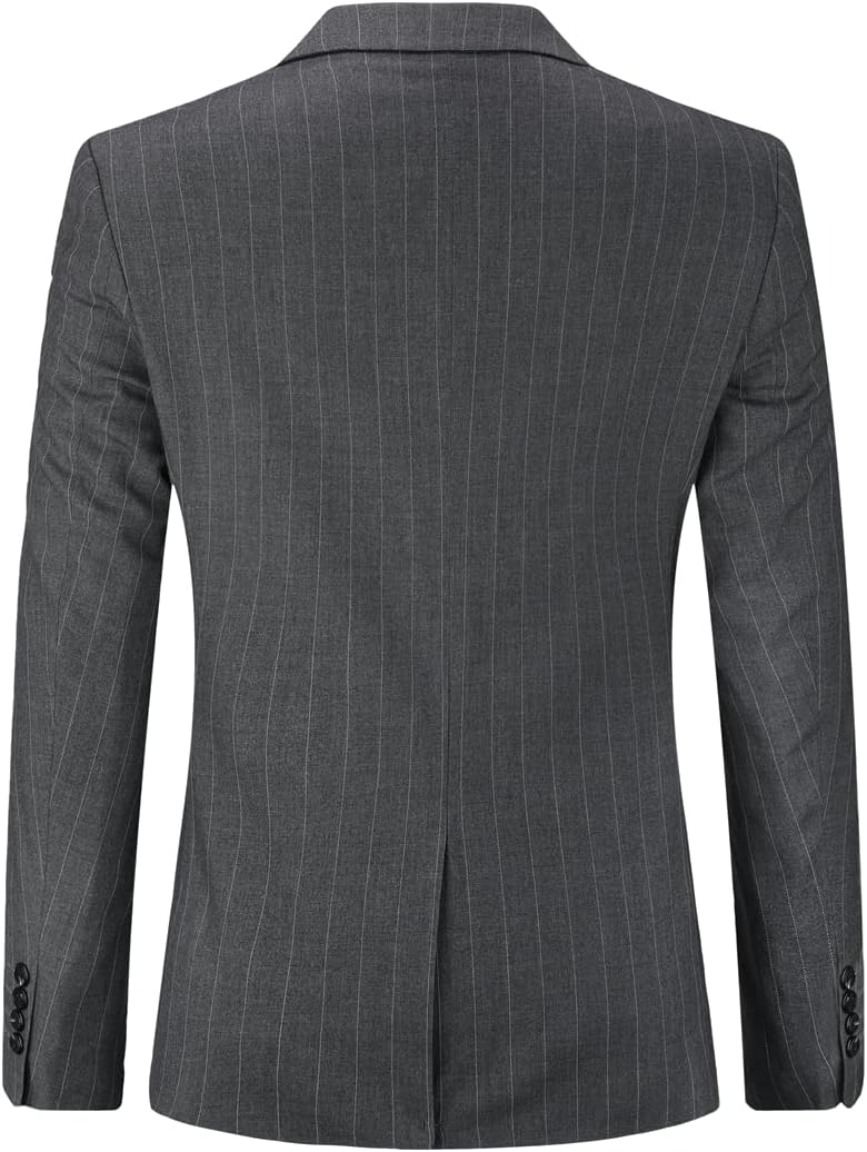 YOUTHUP Herren 2 Teilig Anzug Regular Fit Vertikale Streifen Anzüge Formale Herrenanzug für Hochzeit