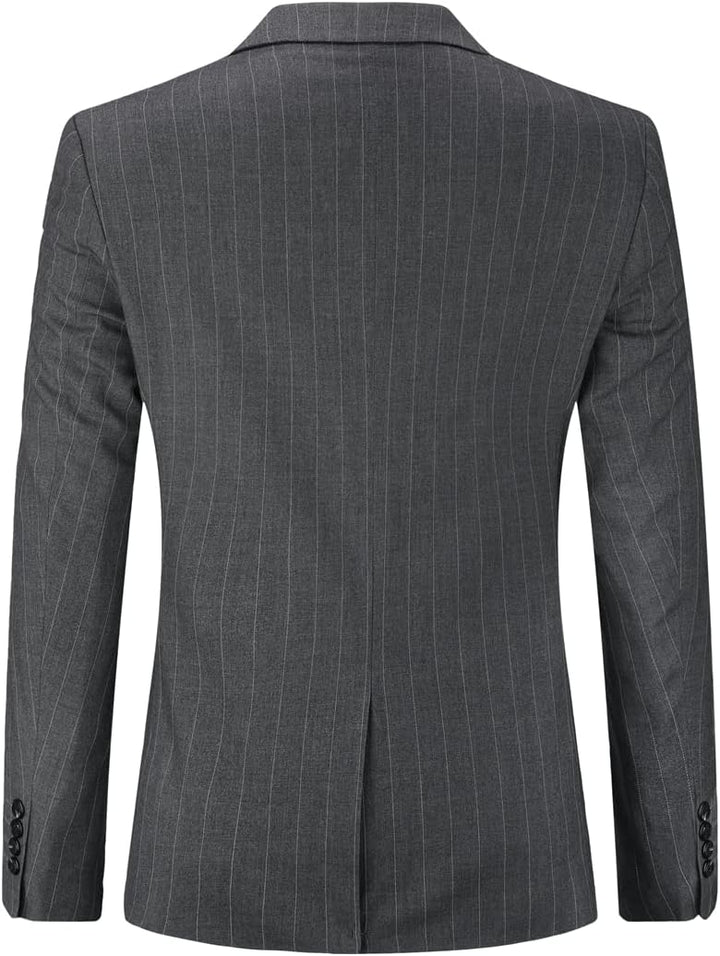 YOUTHUP Herren 2 Teilig Anzug Regular Fit Vertikale Streifen Anzüge Formale Herrenanzug für Hochzeit