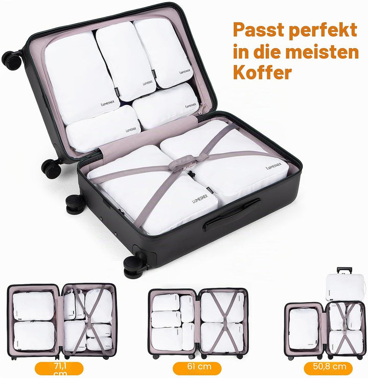 Koffer Organizer Set 8-teilig, Packtaschen für Koffer, Packing Cubes Set für Reise,Packtaschen mit K