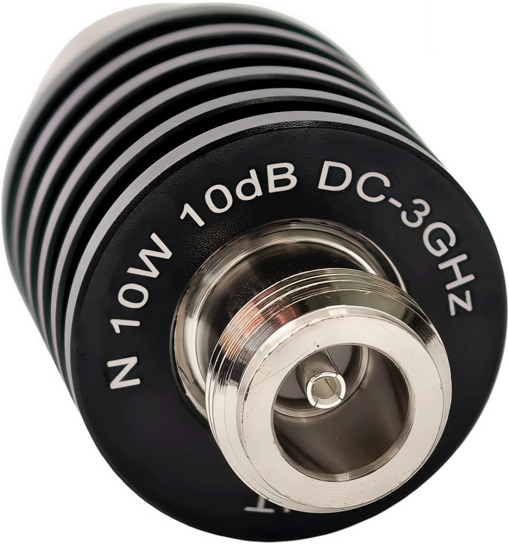 BECEN 10dB 10 Watt N fester Dämpfer - 10 W N-Anschluss 3 GHz RF-Dämpfer 50 Ohm Attenuator 10 dB, 10