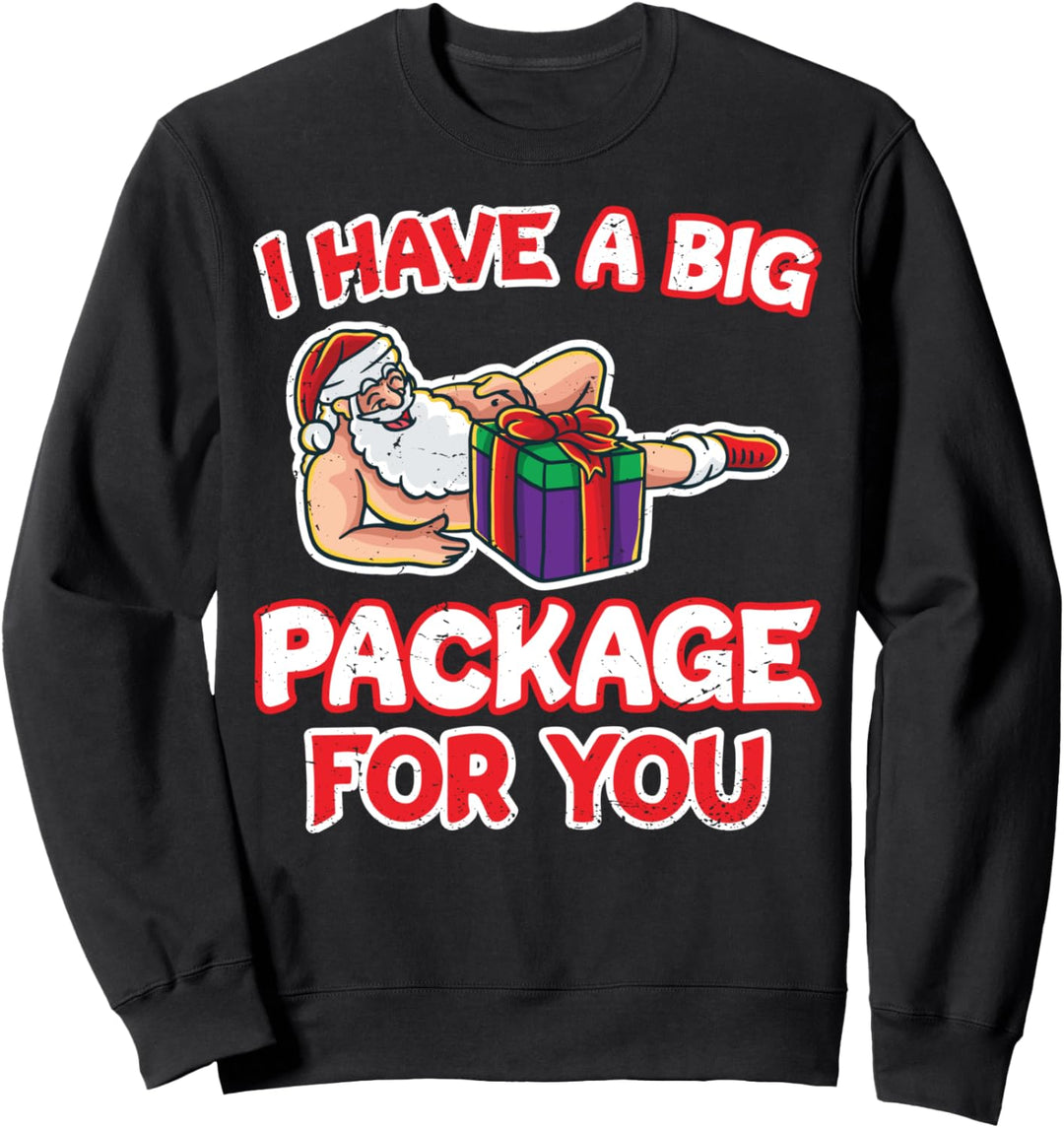 I Have A Big Package For You Naked Santa Claus Naughty Joke Sweatshirt