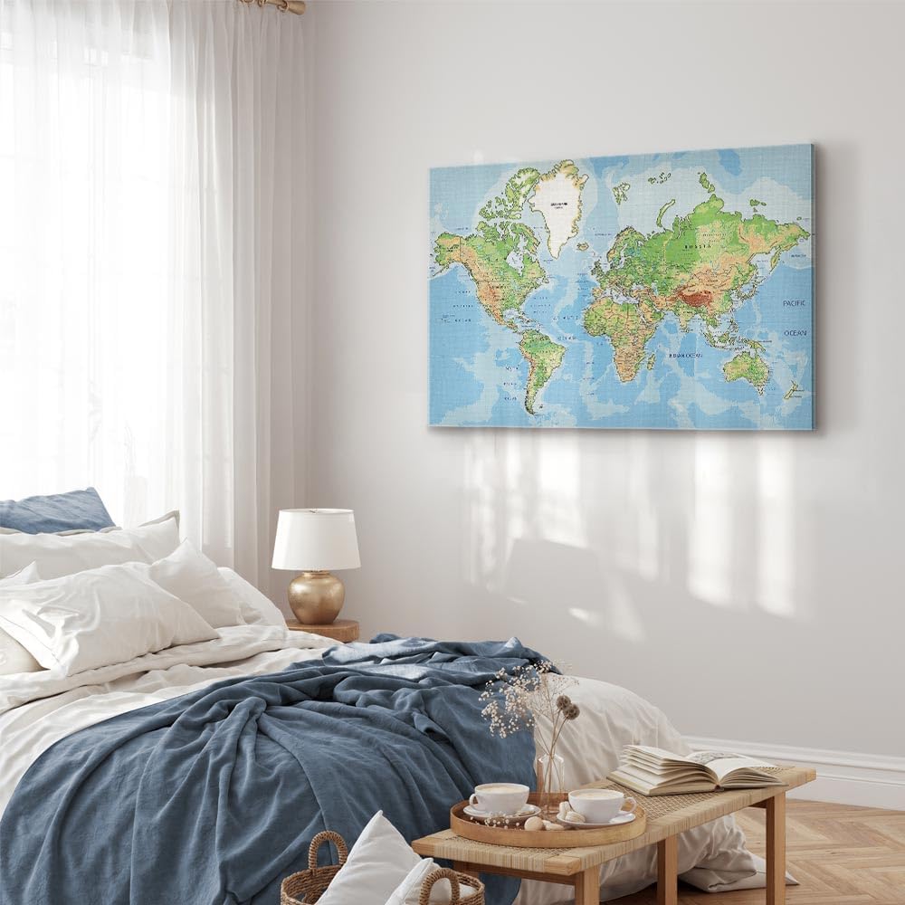 B&amp;D XXL HandArt Bilder auf Leinwand 120x80 cm 1 tlg Leinwandbild mit Struktur-Effekt handbemalte Wan