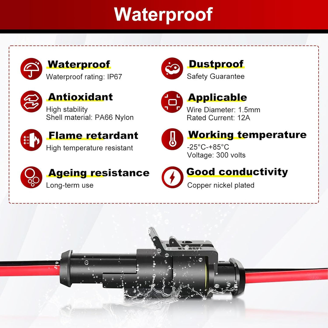 KFZ Stecker Set, 808Pcs KFZ Steckverbinder, Wasserdichte Stecker 1/2/3/4/5/5/6 Polig, Superseal Stec
