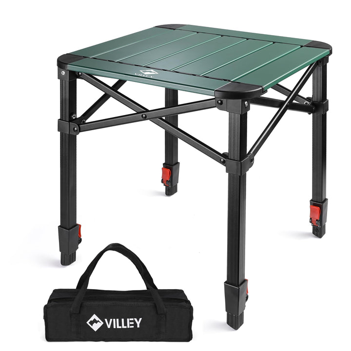 VILLEY Aluminium Klapptisch mit Tragetasche, klappbarer Campingtisch aus Alu, Faltbarer Balkontisch,