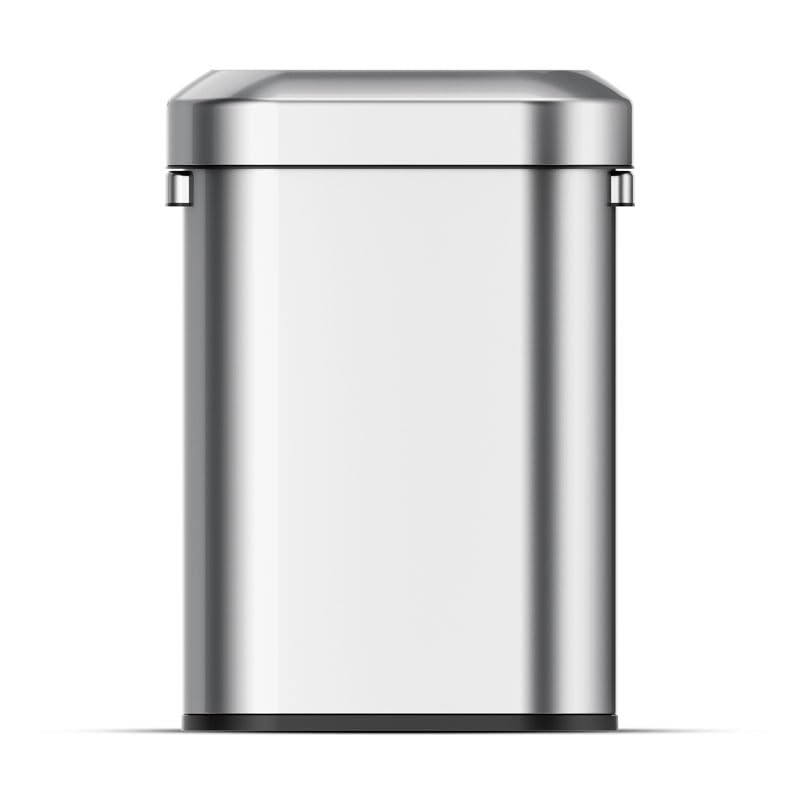 PROREGAL Stilvoller ovaler offener Abfallsammler aus gebürstetem Edelstahl | 60 Liter, HxBxT 65x46,2
