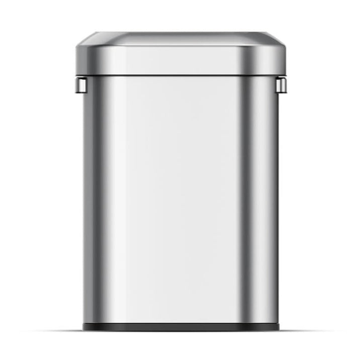 PROREGAL Stilvoller ovaler offener Abfallsammler aus gebürstetem Edelstahl | 60 Liter, HxBxT 65x46,2