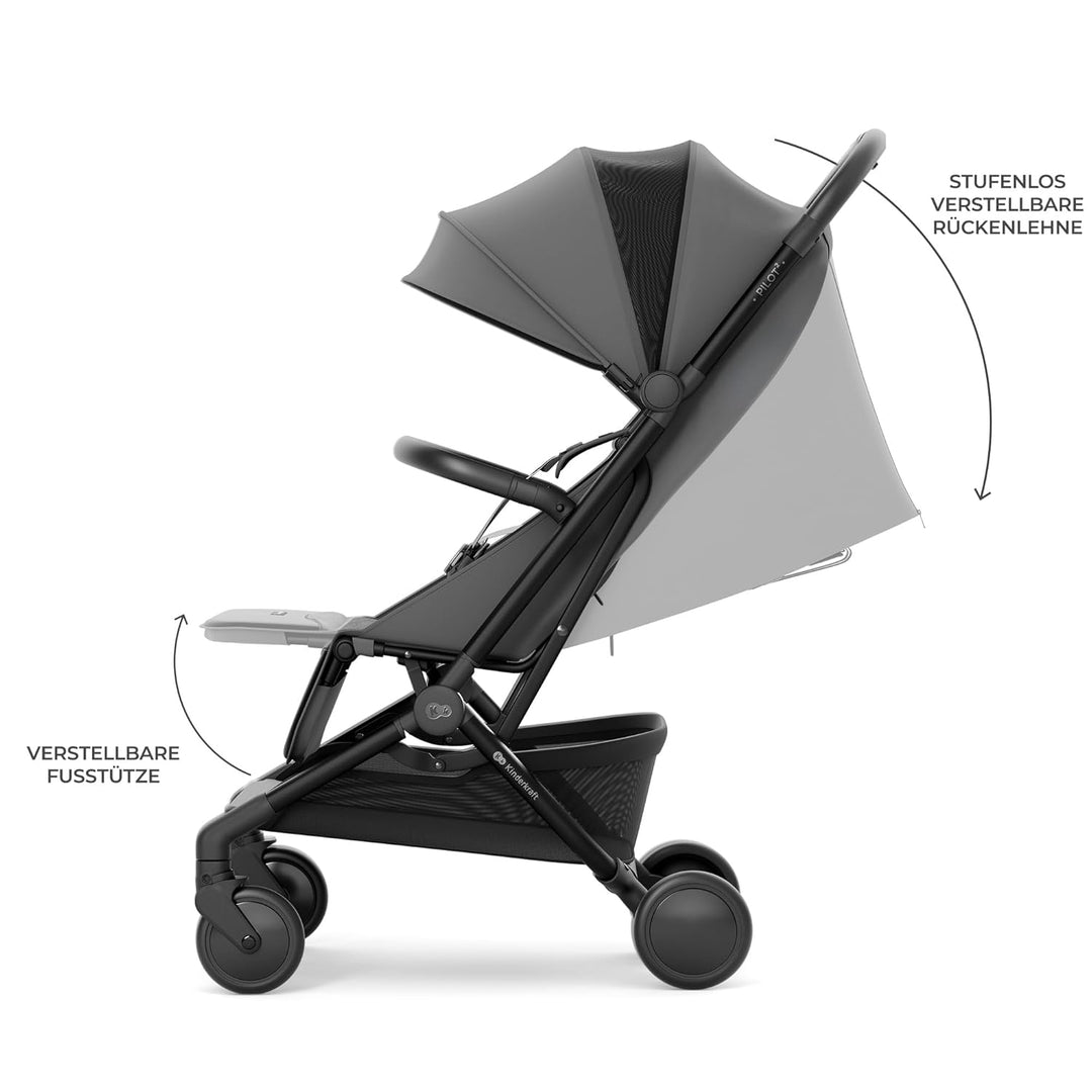 Kinderkraft PILOT 2 Kinderwagen, Liegebuggy, Sportwagen, Innovatives Klappsystem, Kleine Masse nach