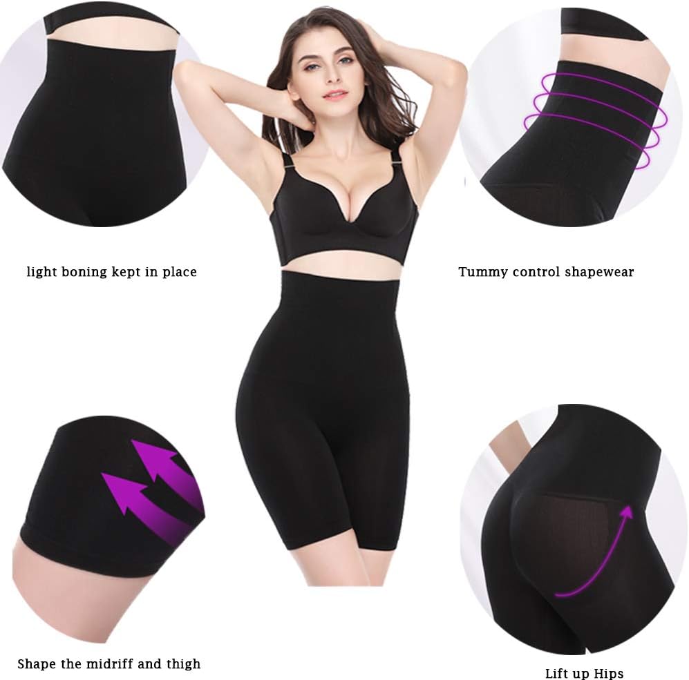 ANGOOL Contenitive Thong Shapewear Hohe Taille, Formende Unterwäsche für Damen S 2 Pack Nero, S 2 Pa