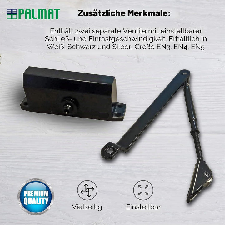 PALMAT - Automatischer Einstellbarer Hydraulischer Türschliesser - Komplett mit Montageplatte, Norma