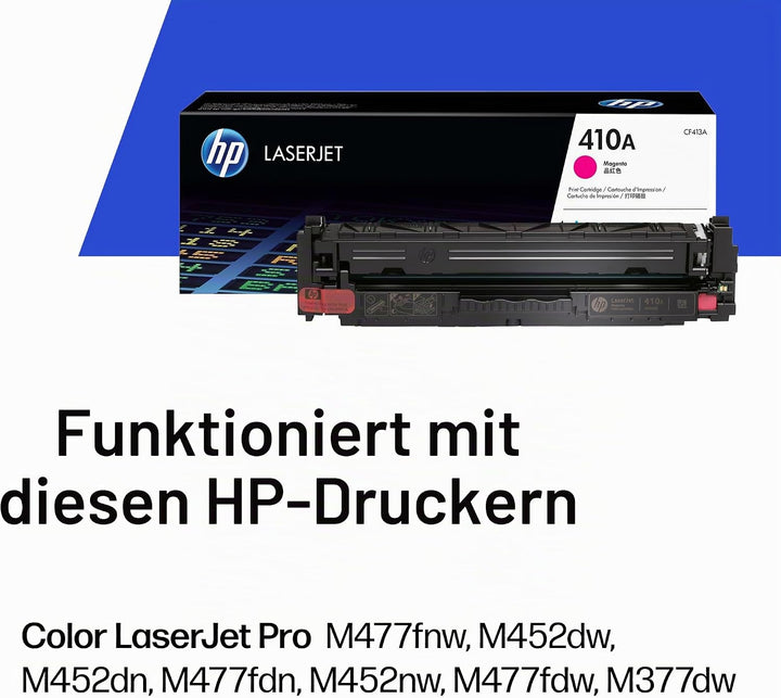 HP 410A (CF413A) Original Toner Rot für HP LaserJet Pro M377, M452, M477, Magenta Magenta Standard S