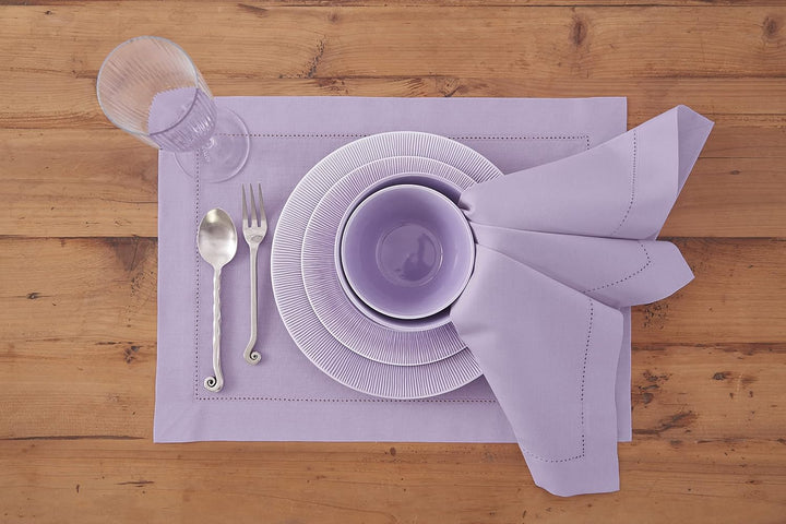 Solino Home Baumwolle Leinen Servietten,4er Set Hohlsaum Dinner Servietten 20x20 Zoll,Maschinenwasch