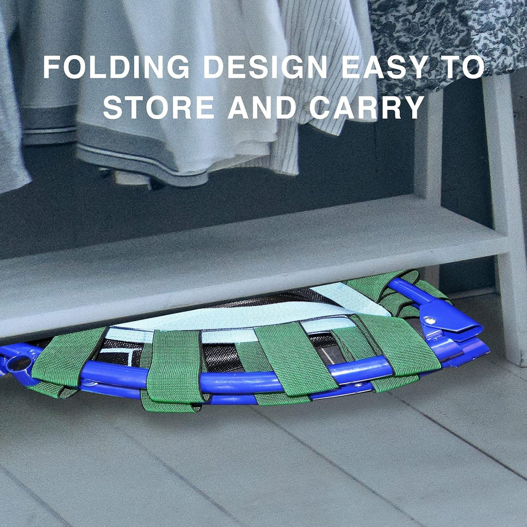 Ø91cm Kinder Trampolin Mini Fitness Trampolin Faltbarer Bungee Übungsrebounder mit verstellbarem Han