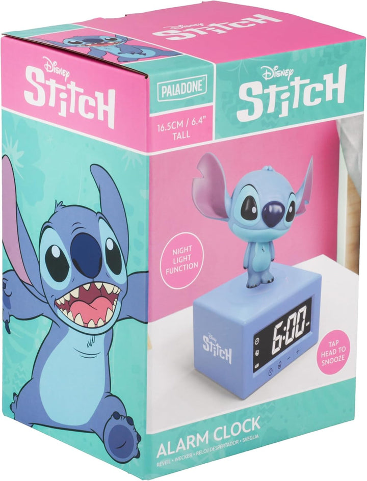 Paladone Disney Stitch Digitaler Wecker mit Nachtlicht & Musik – Offiziell lizenzierte Lilo‑und‑Stit