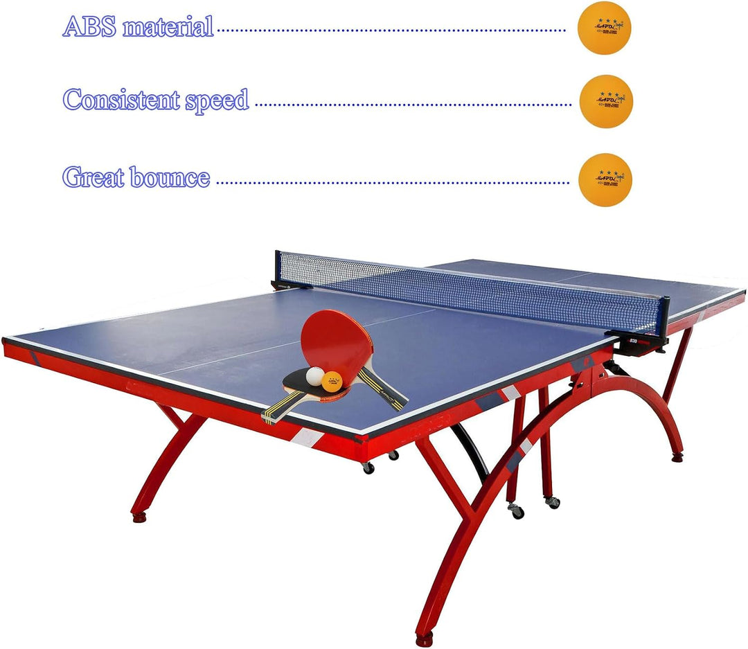 MAPOL Tischtennisbälle, 3 Sterne, Orange, 100 Stück