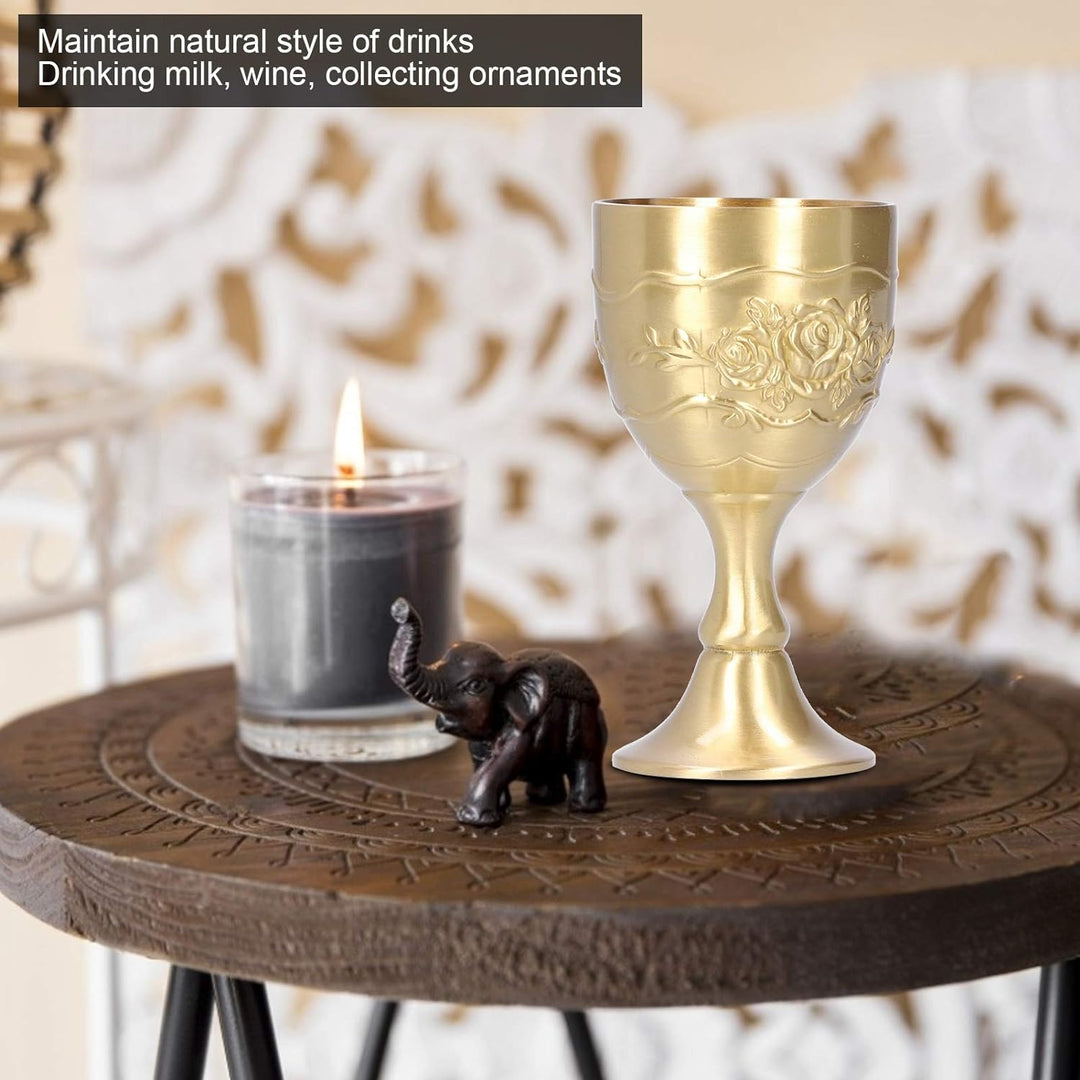 Vintage Bronze Weinbecher, Vintage handgemachte Messing König Royal Chalice geprägte Tasse für Geträ