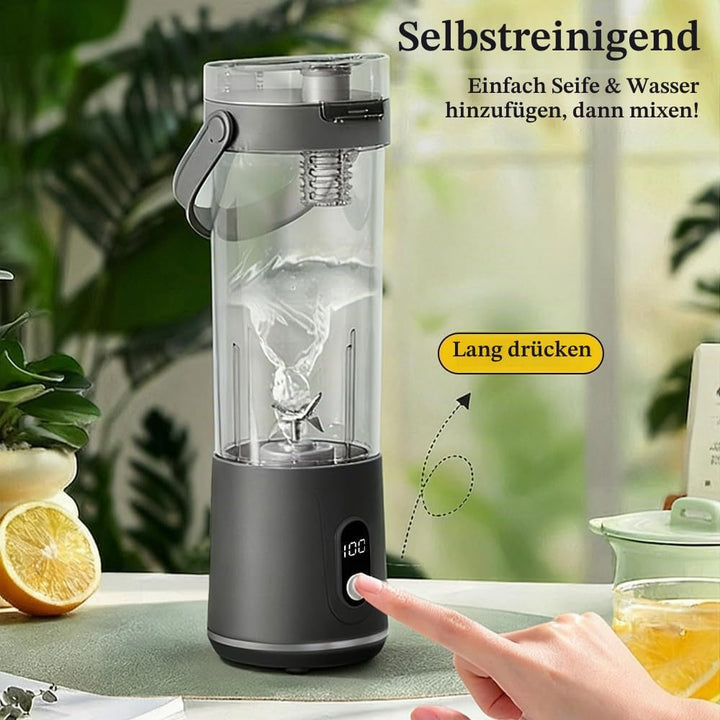 Tragbarer Mixer 600ml Smoothie Maker to Go mit LCD Display, 20.000 U/min, Tragbarer Entsafter USB Wi
