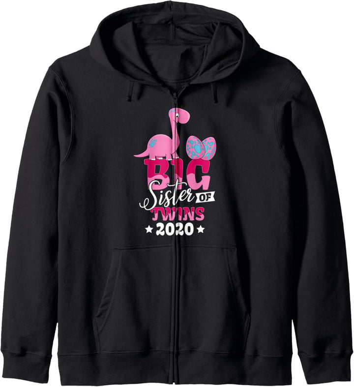 Big Sister of Twins 2020 Grosse Schwester von Zwillingen Kapuzenjacke