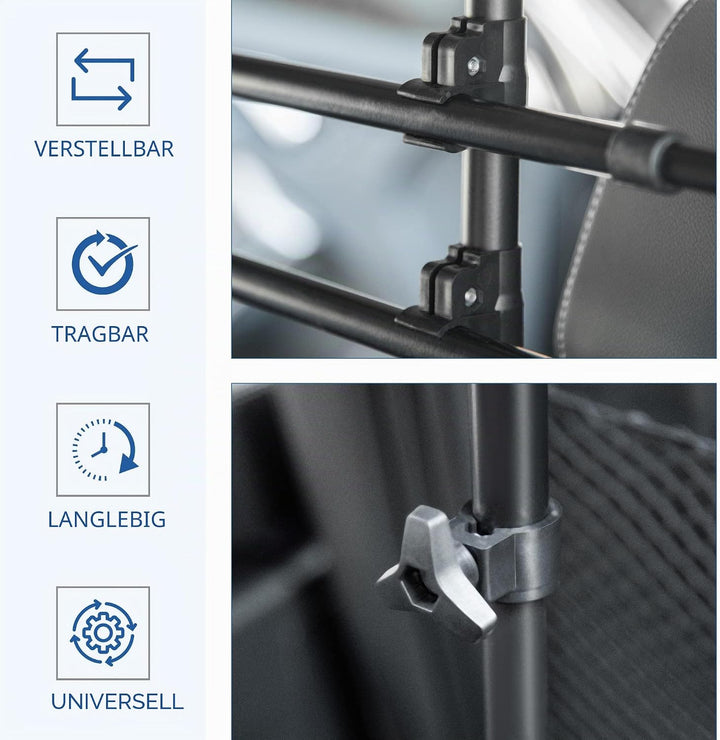 PawHut Auto Trenngitter für Hunde verstellbar Breite 87-135 cm Höhe 85-120 cm Universal Sicherheitsg