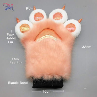 Furryvalley Fursuit Pfoten Handschuhe Kostüm Pelzigen Teilweise Cosplay Flauschige Löwe Bär Requisit